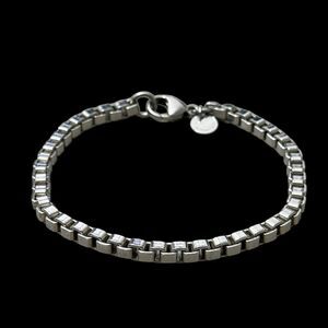 Tiffany & Co. Bracelet Sterling 7.25" inches Venetian Box Link Chain 4 mm 925